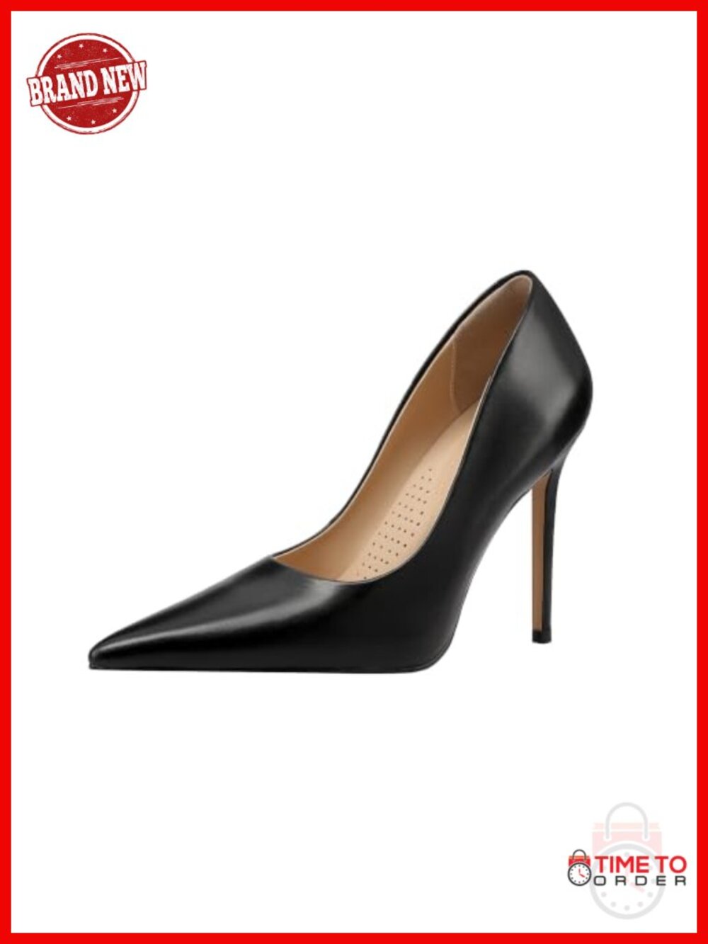 Women's 4 Inch Stiletto Heel Pointed Toe Pumps Arch Support Matte